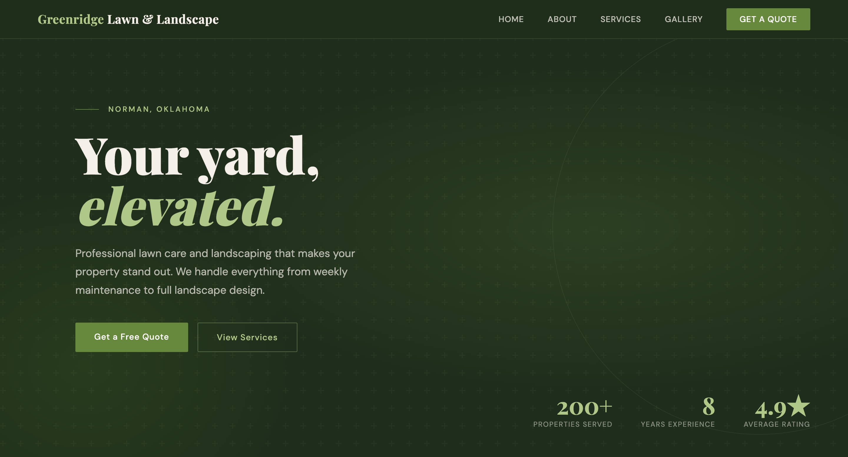 Greenridge Lawn & Landscape website